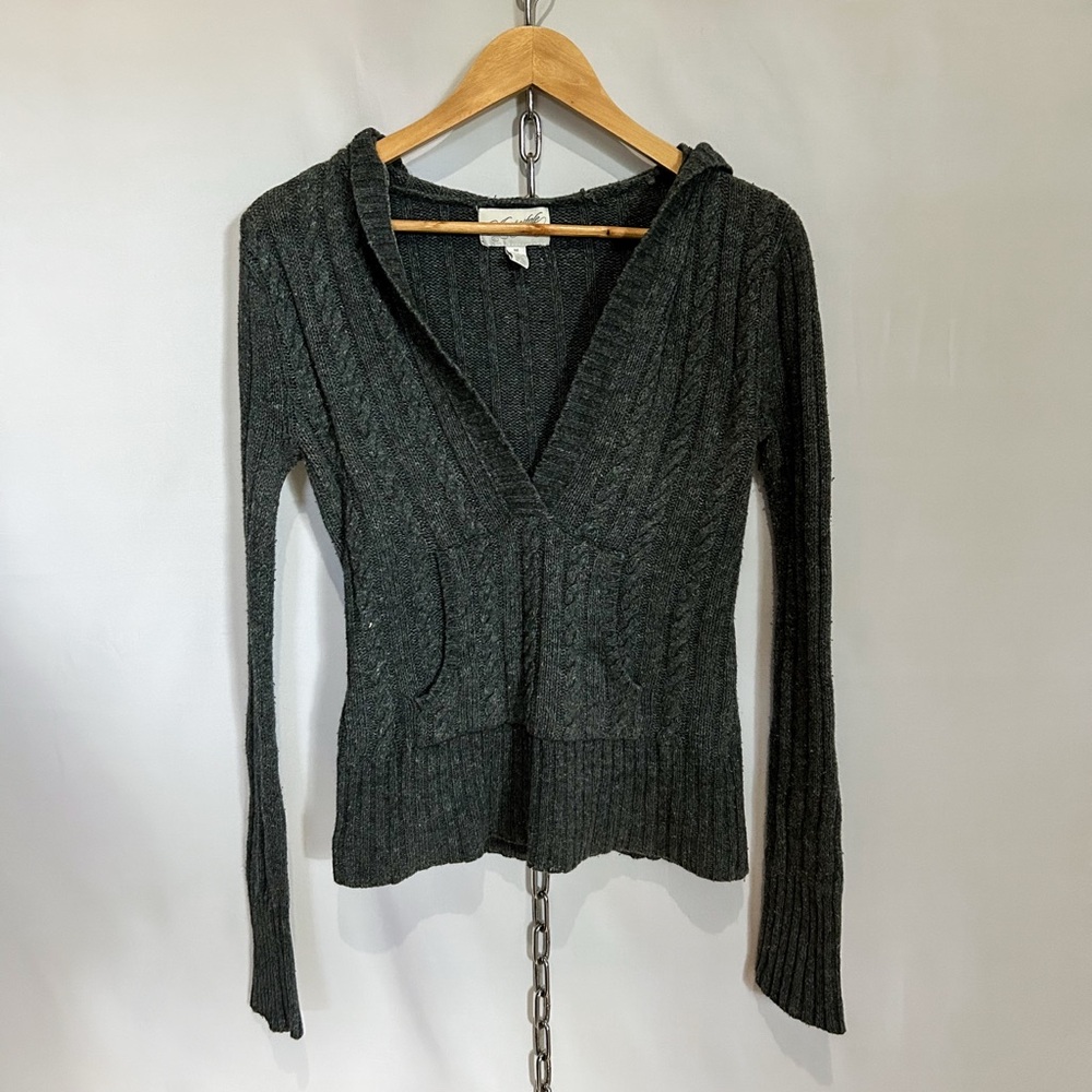 Y2K Aeropostale Dark Grey Hooded Sweater